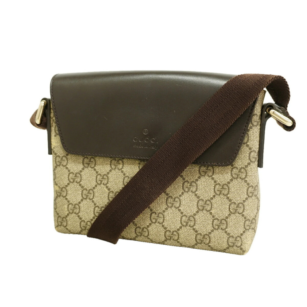 Gucci GG Supreme Shoulder Bag 353431 Brown Champagne Women's